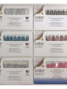 Color Street Lot Of 6 Packs 100% Nail Polish Strips (L)